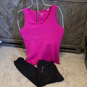 Chico's Fuchsia tank Top with light weight casual pull on pants